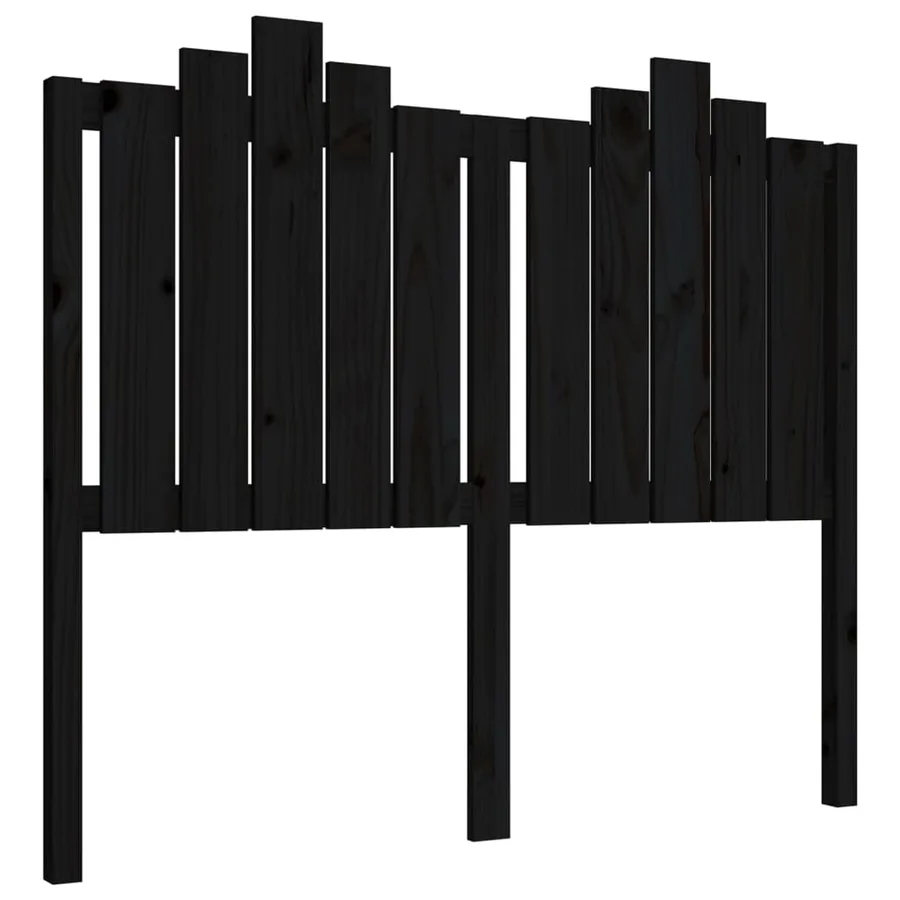 Tête de lit Noir 126x4x110 cm Bois massif de pin - 2
