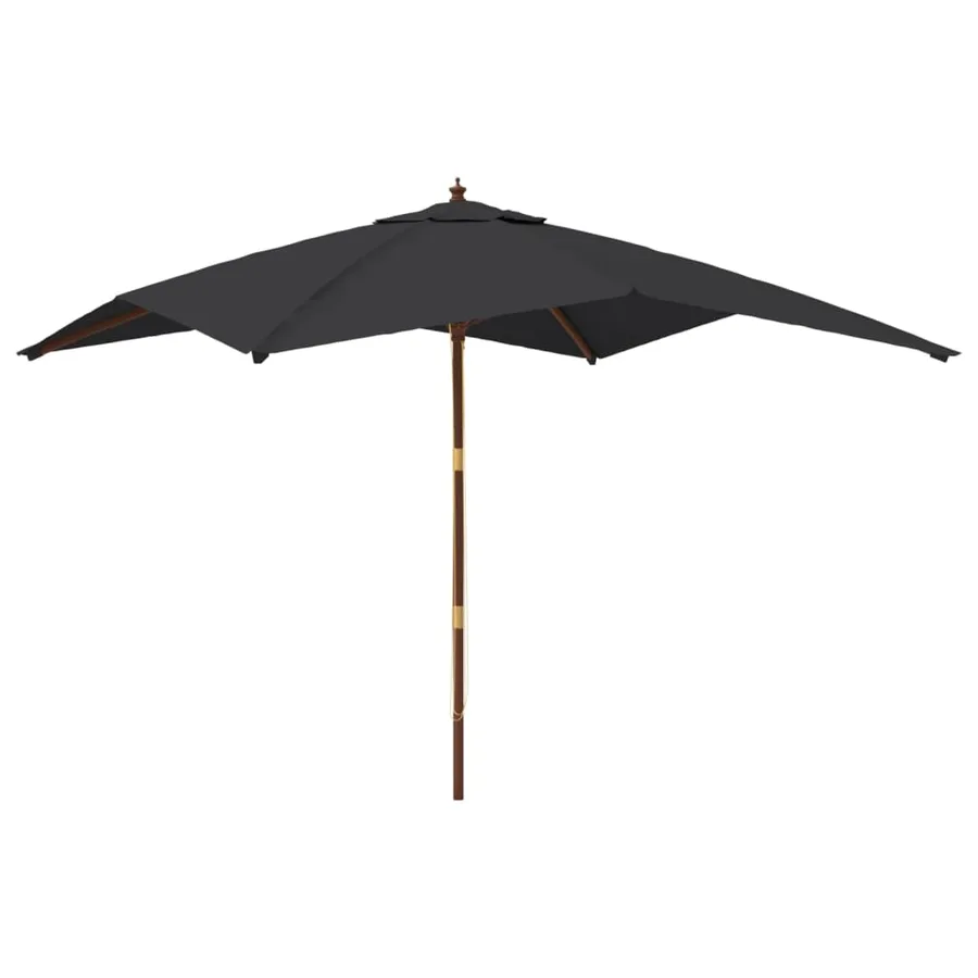 Parasol de jardin avec mât en bois noir 300x300x273 cm - 2