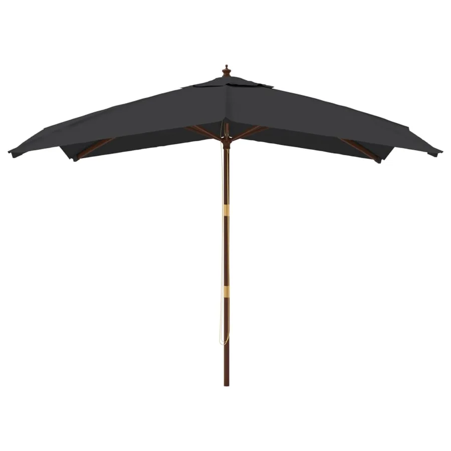 Parasol de jardin avec mât en bois noir 300x300x273 cm - 3