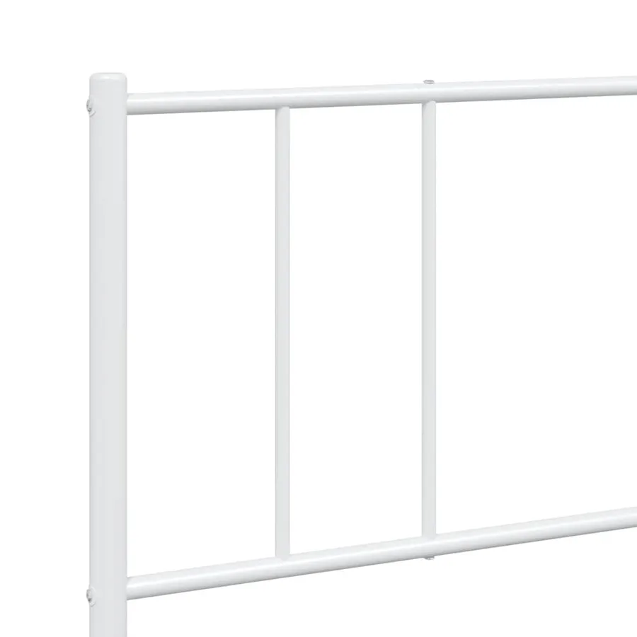 Cadre de lit métal sans matelas et pied de lit blanc 180x200 cm - 9