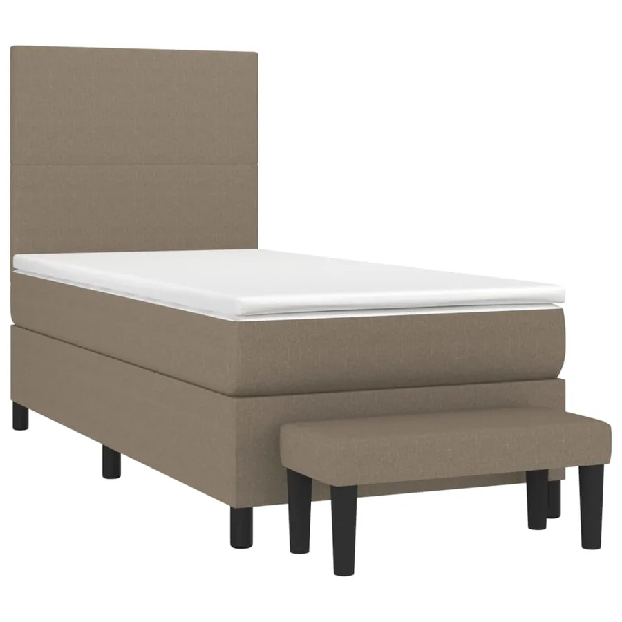 Sommier à lattes de lit avec matelas Taupe 90x190 cm Tissu - 3