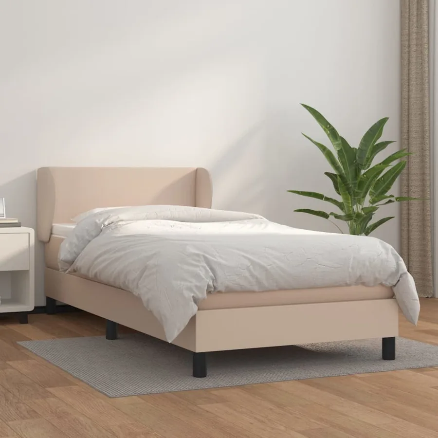 Sommier à lattes de lit avec matelas Cappuccino 100x200 cm