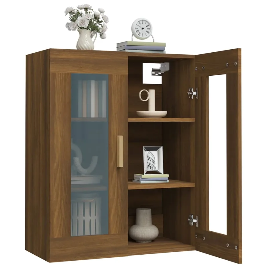Armoire murale suspendue Chêne marron 69,5x34x90 cm - 7