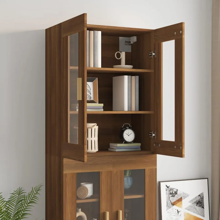 Armoire murale suspendue Chêne marron 69,5x34x90 cm - 8