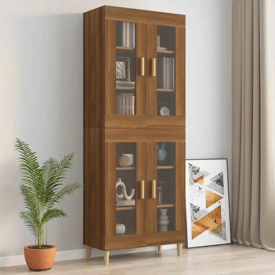 Armoire murale suspendue Chêne marron 69,5x34x90 cm - 9