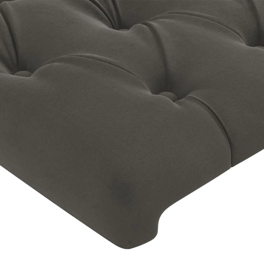 Tête de lit à LED Gris foncé 183x16x118/128 cm Velours - 5
