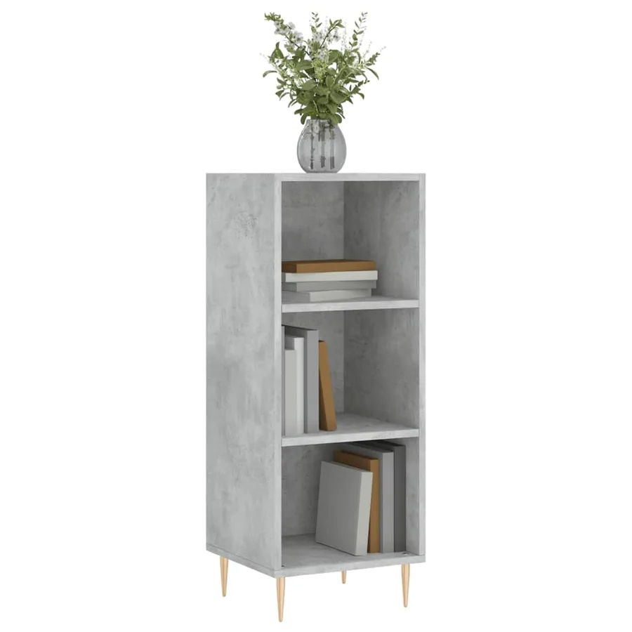 Buffet gris béton 34,5x32,5x90 cm bois d'ingénierie - 3