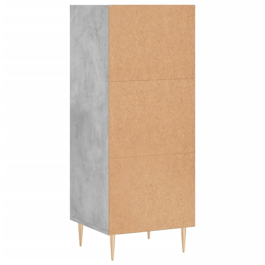 Buffet gris béton 34,5x32,5x90 cm bois d'ingénierie - 6