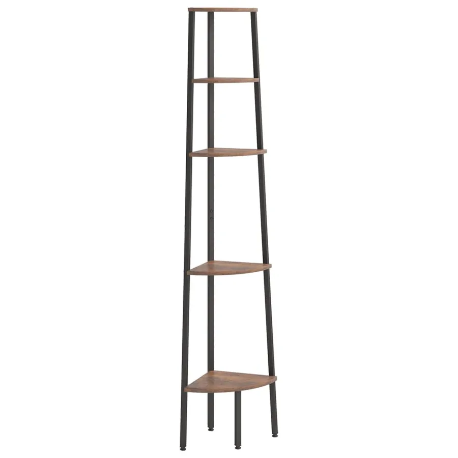 Étagère d'angle 5 niveaux Marron foncé et noir 45,5x31,5x180 cm - 2