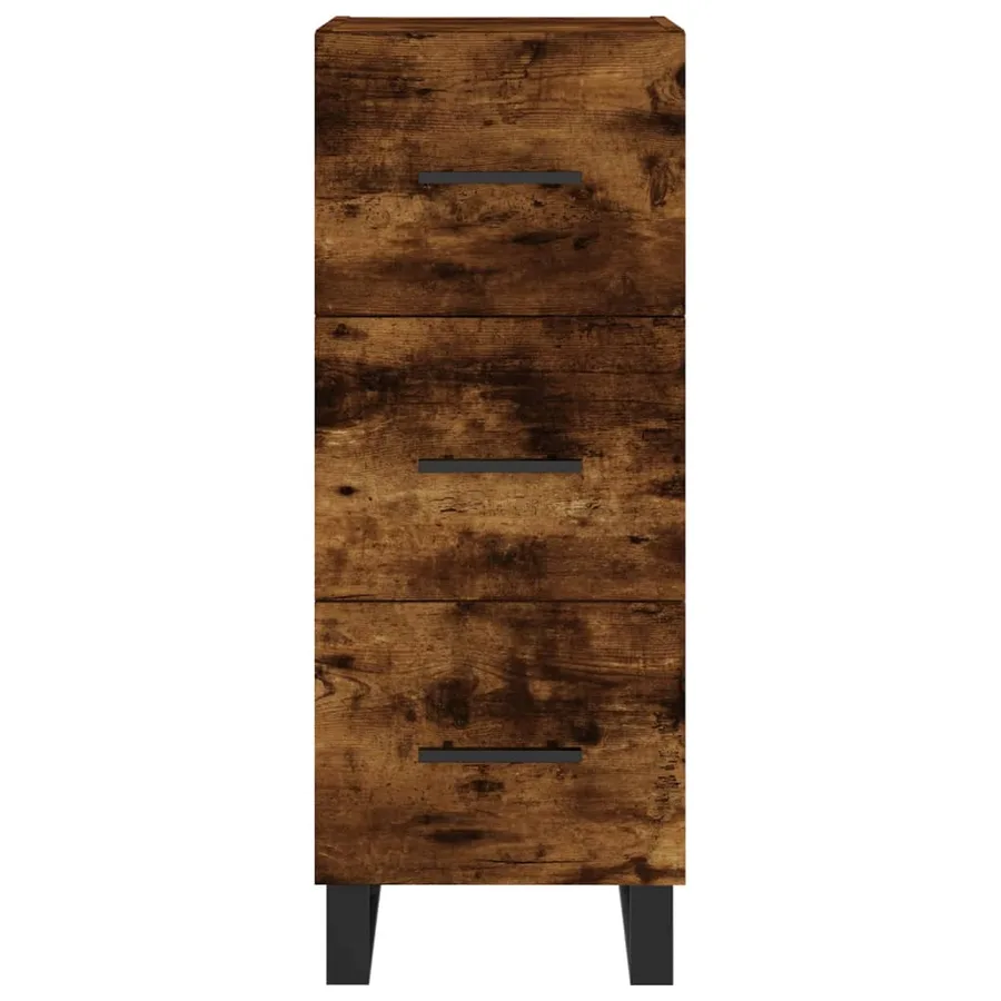 Buffet Chêne fumé 34,5x34x90 cm Bois d'ingénierie - 6