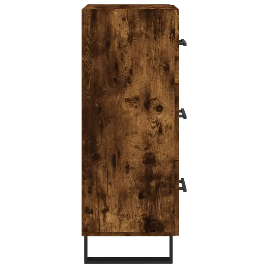 Buffet Chêne fumé 34,5x34x90 cm Bois d'ingénierie - 7