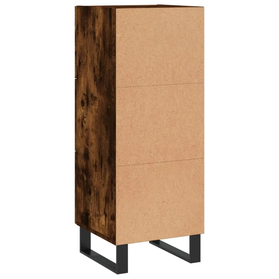 Buffet Chêne fumé 34,5x34x90 cm Bois d'ingénierie - 8