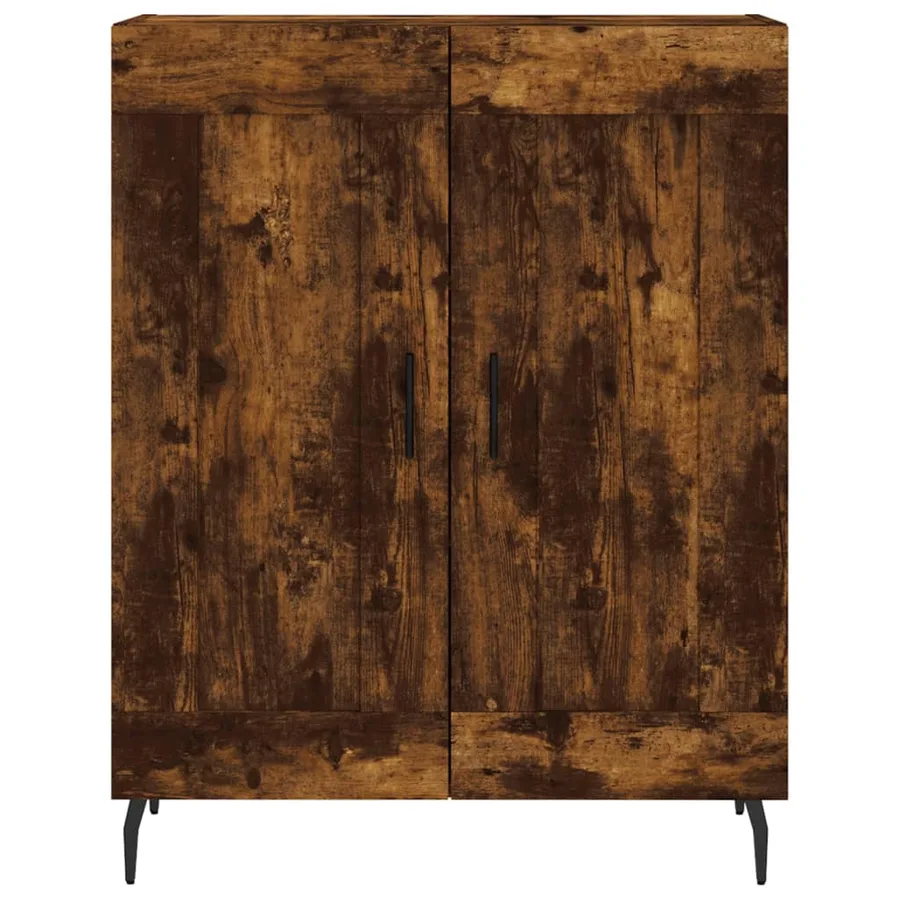 Buffet chêne fumé 69,5x34x90 cm bois d'ingénierie - 5
