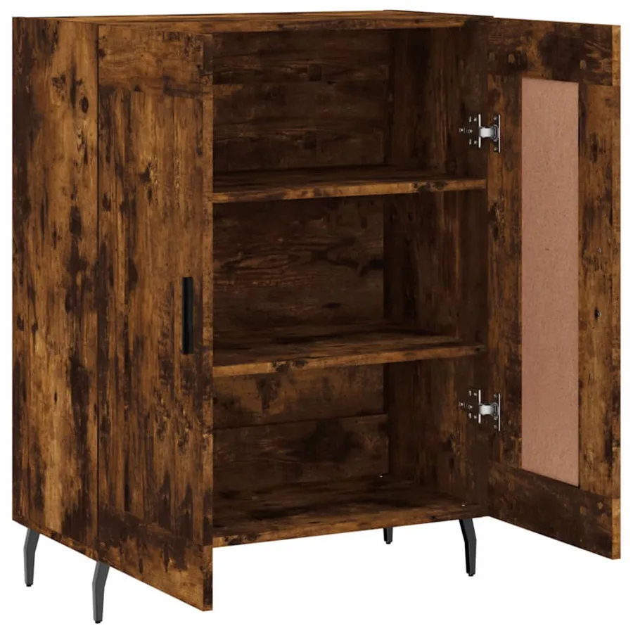 Buffet chêne fumé 69,5x34x90 cm bois d'ingénierie - 6
