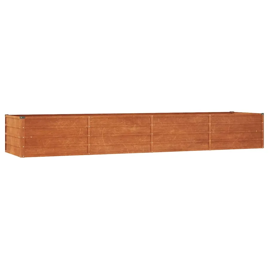 Lit surélevé de jardin rouillé 320x80x45 cm acier corten - 2