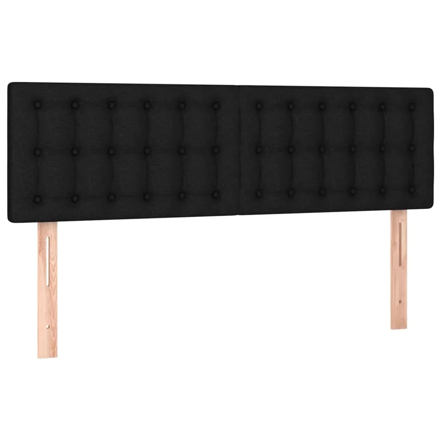 Sommier à lattes de lit avec matelas Noir 140x200 cm Tissu - 6