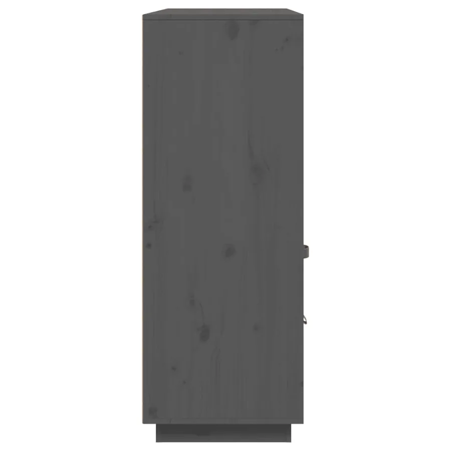 Buffet haut Gris 100x40x108,5 cm Bois massif de pin - 8