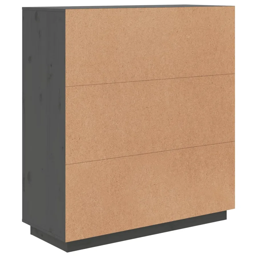 Buffet haut Gris 100x40x108,5 cm Bois massif de pin - 9