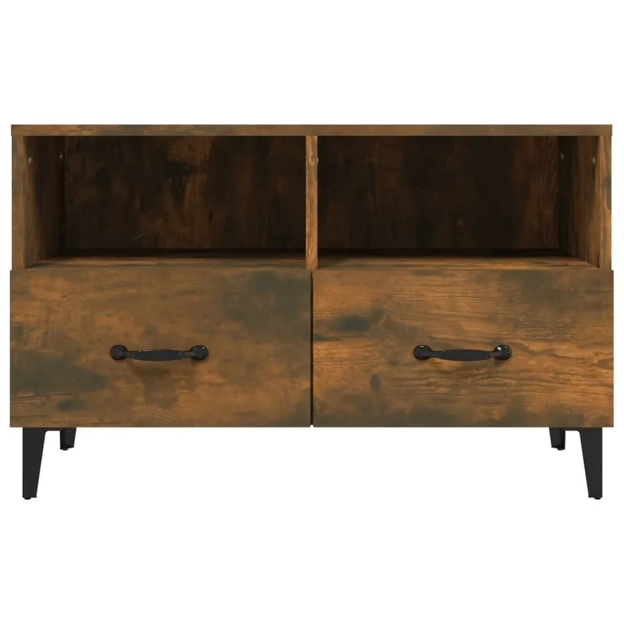 Meuble TV Chêne fumé 80x36x50 cm Bois d'ingénierie - 6