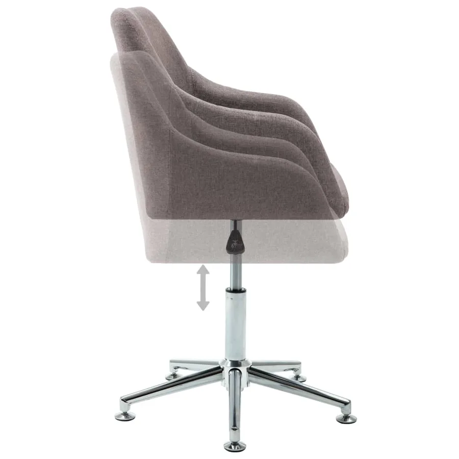 Chaise pivotante à manger taupe tissu - 5