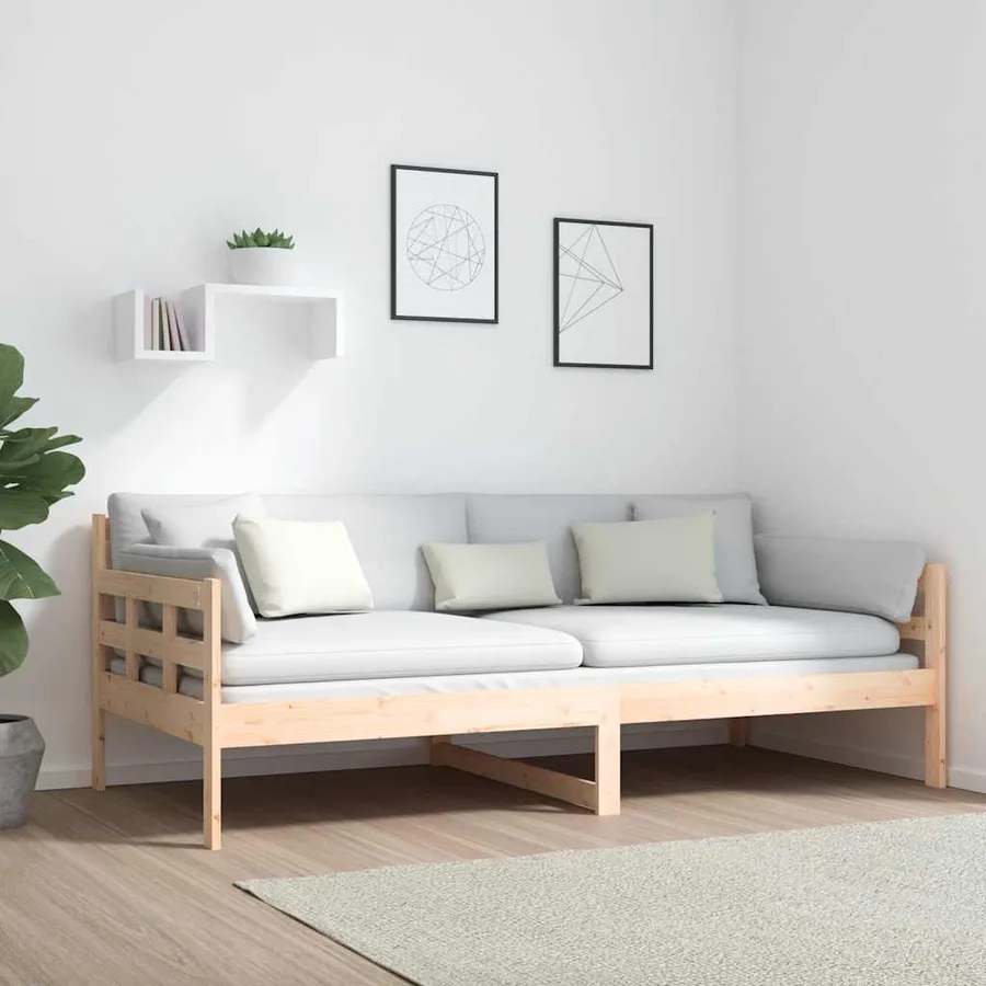 Lit de jour sans matelas bois de pin massif 90x190 cm - 4