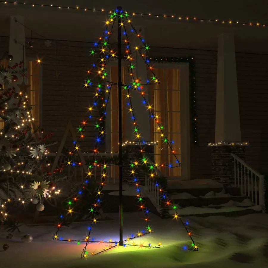 Arbre de Noël cône 200 LED d'intérieur/d'extérieur 98x150 cm - 3
