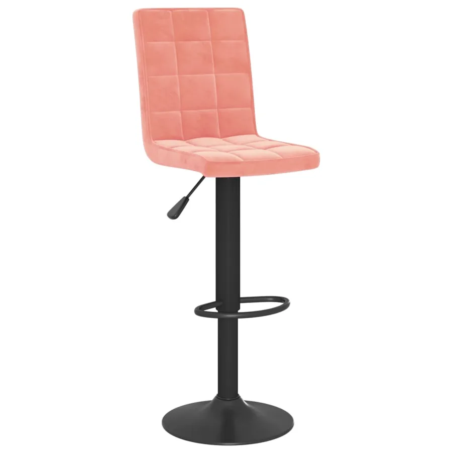 Tabourets de bar lot de 2 rose velours - 3