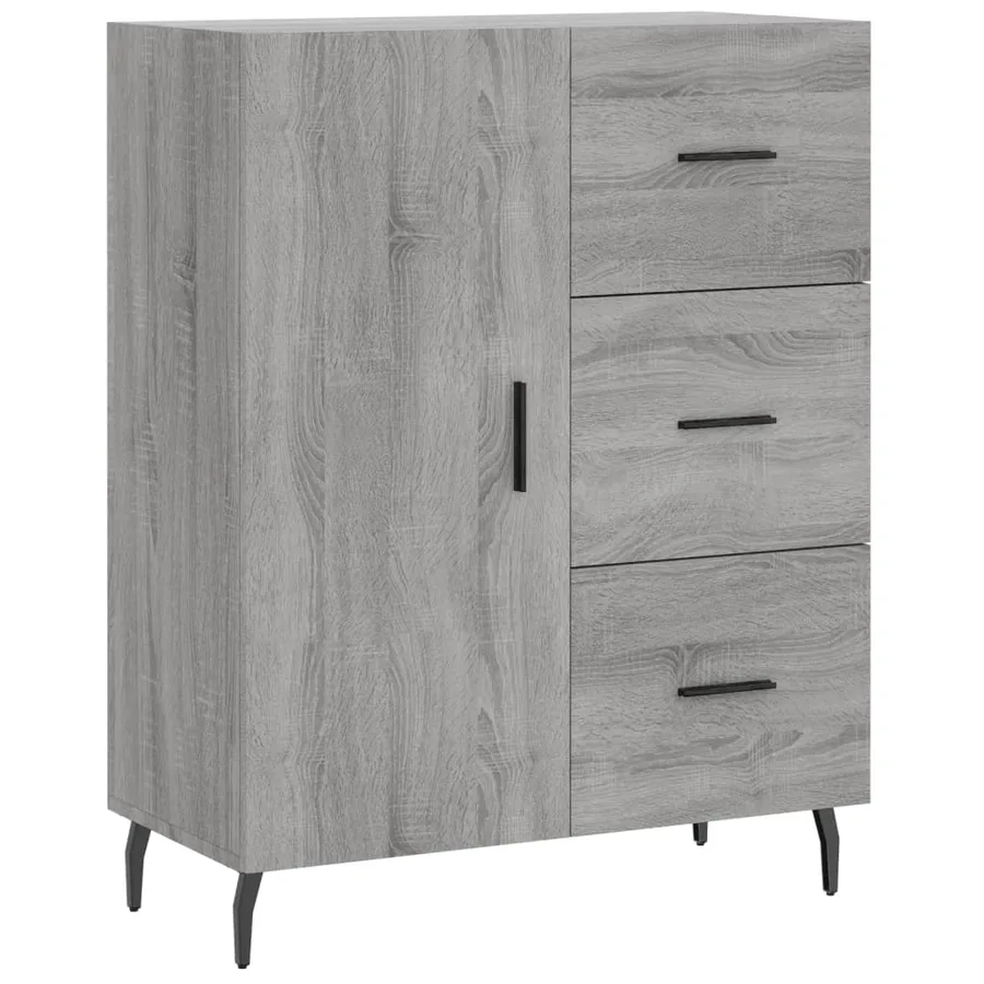Buffet haut Sonoma gris 69,5x34x180 cm Bois d'ingénierie - 7