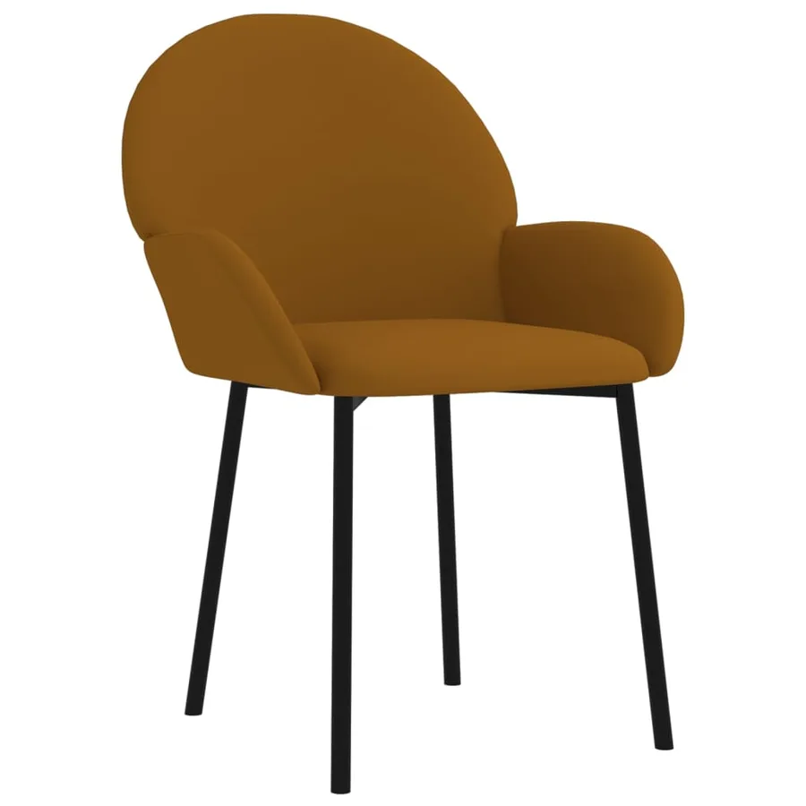 Chaises à manger lot de 2 Marron Velours - 3