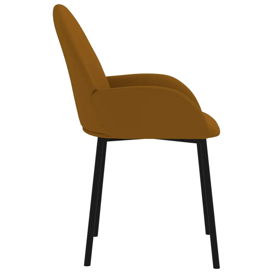 Chaises à manger lot de 2 Marron Velours - 5