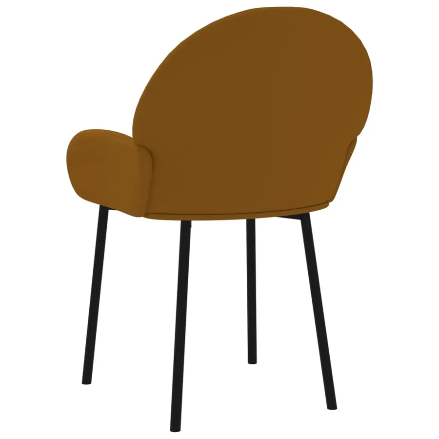Chaises à manger lot de 2 Marron Velours - 6