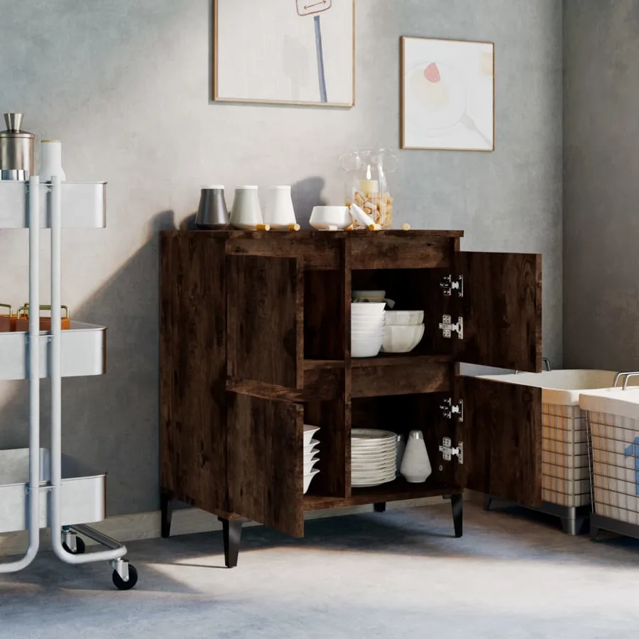 Buffet Chêne fumé 60x35x70 cm Bois d'ingénierie - 3