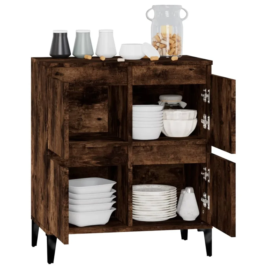 Buffet Chêne fumé 60x35x70 cm Bois d'ingénierie - 5