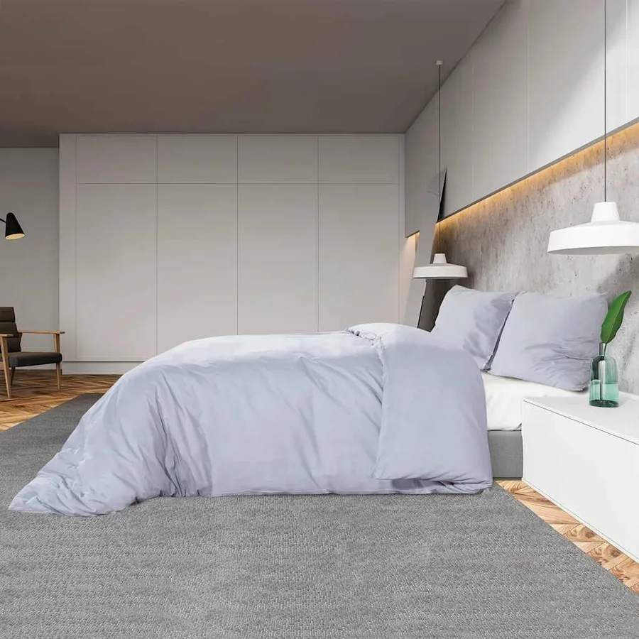 Ensemble de housse de couette Gris 140x200 cm Coton - 4