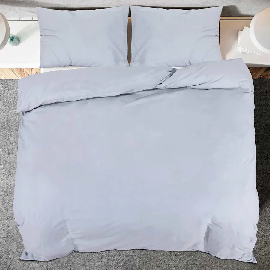 Ensemble de housse de couette Gris 140x200 cm Coton - 5