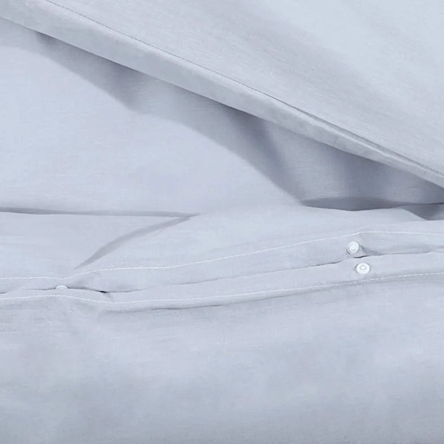 Ensemble de housse de couette Gris 140x200 cm Coton - 8