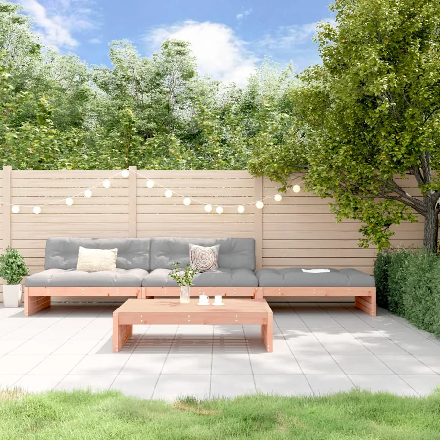 Salon de jardin 4 pcs avec coussins bois massif douglas