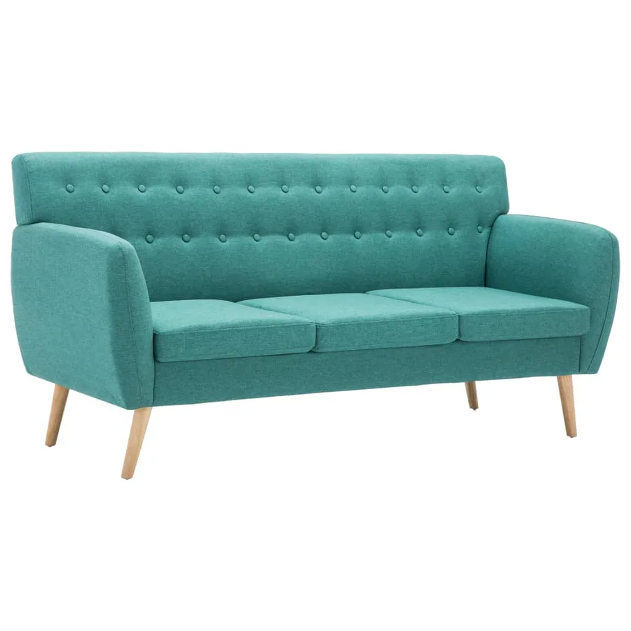 Canapé à 3 places revêtement en tissu 172x70x82 cm vert - 2