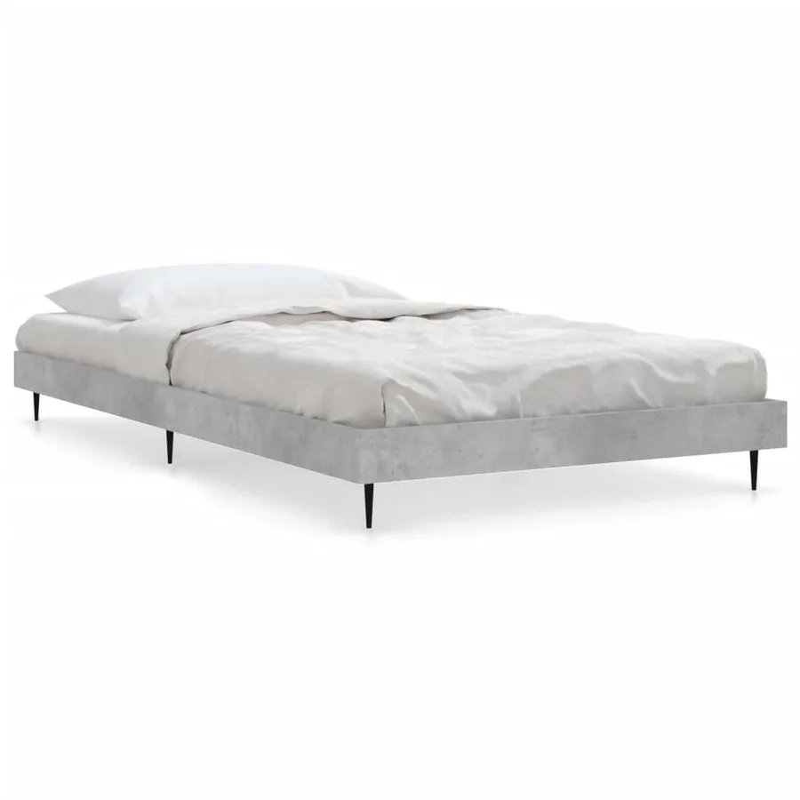Cadre de lit sans matelas gris béton 90x200 cm - 2