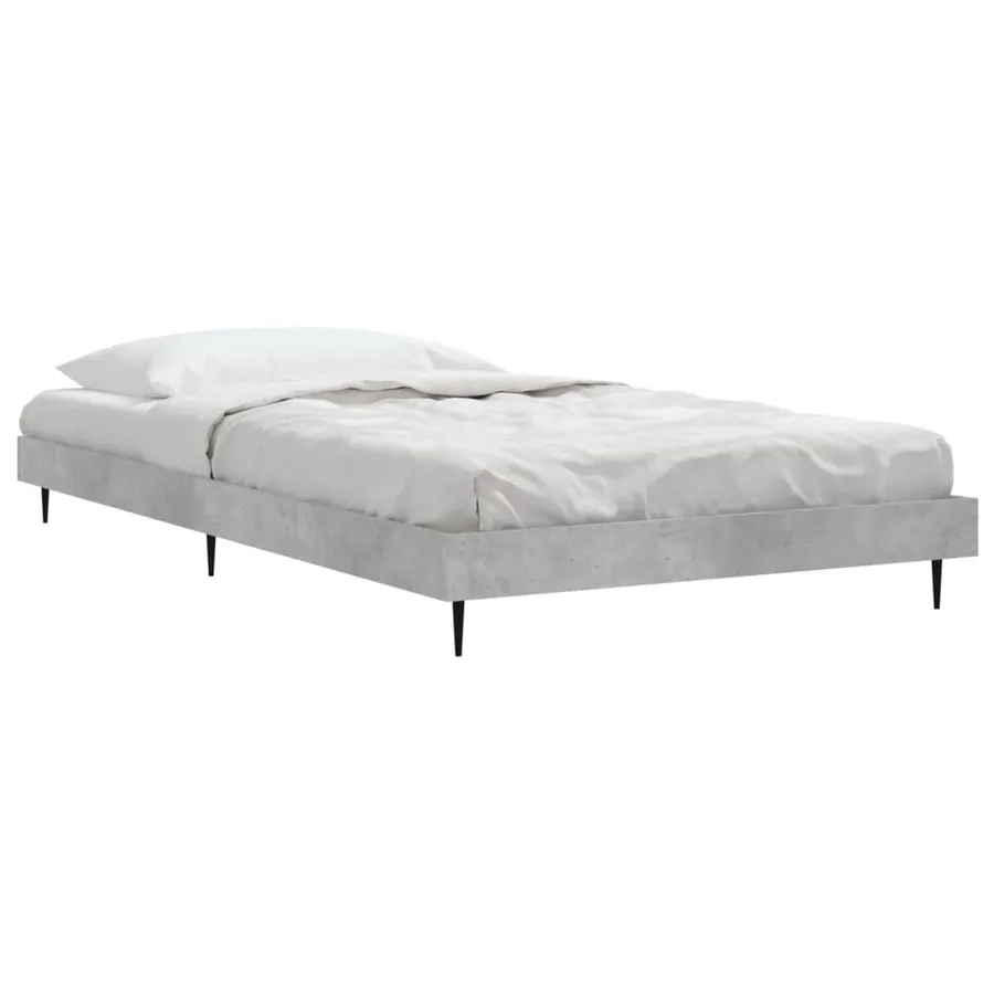 Cadre de lit sans matelas gris béton 90x200 cm - 3