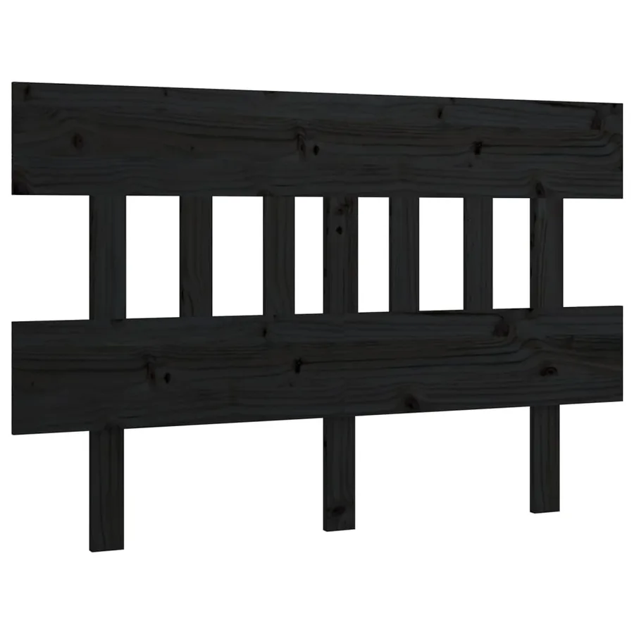 Tête de lit Noir 203,5x3x81 cm Bois massif de pin - 2