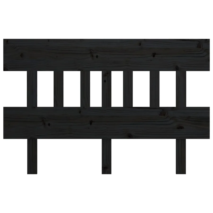 Tête de lit Noir 203,5x3x81 cm Bois massif de pin - 3