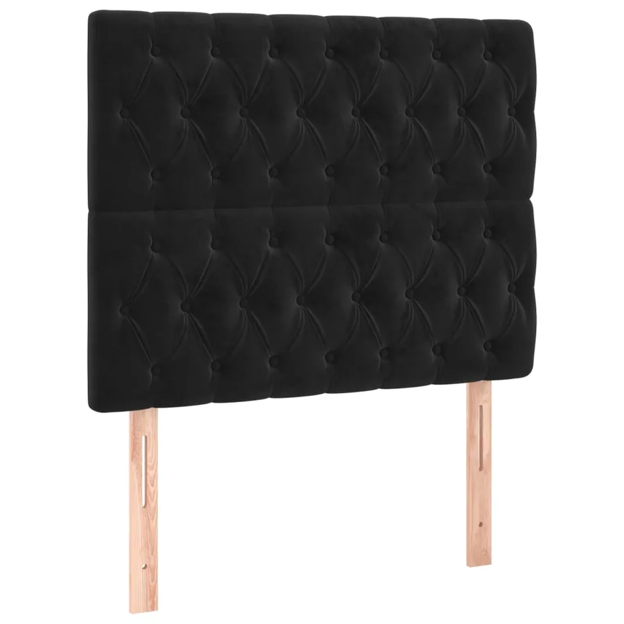 Sommier à lattes de lit avec matelas Noir 90x190 cm Velours - 5