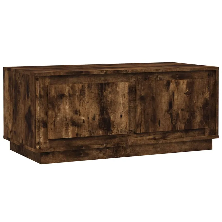 Table basse chêne fumé 102x50x44 cm bois d'ingénierie - 2