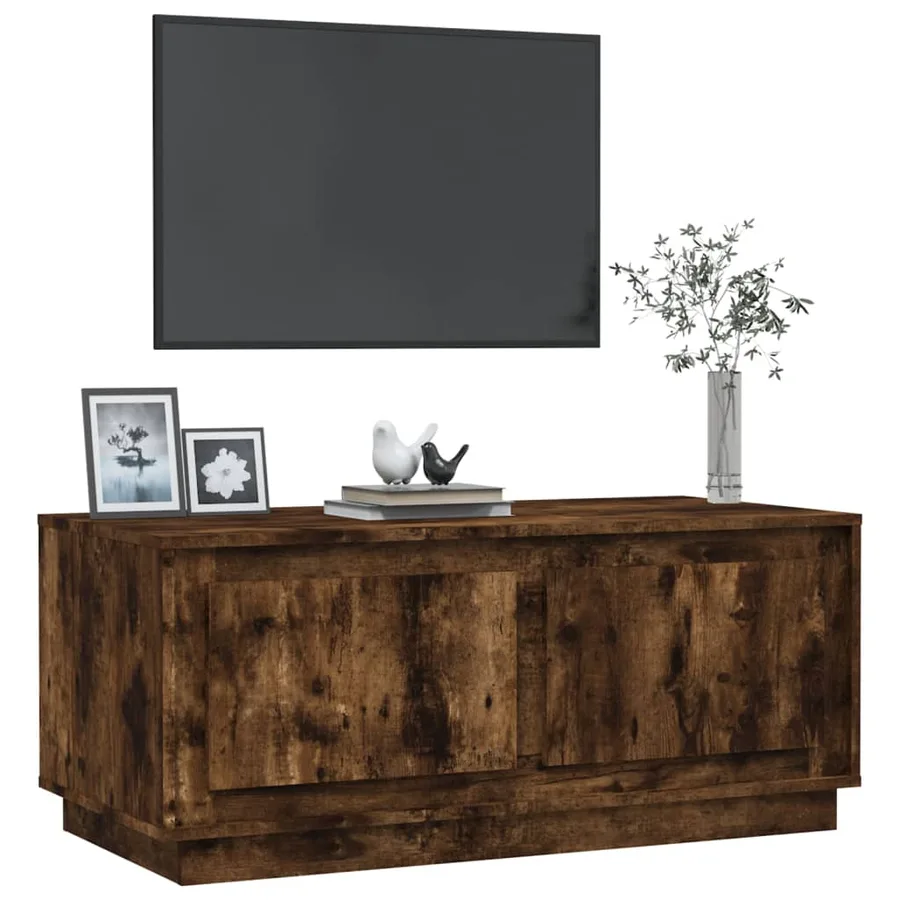 Table basse chêne fumé 102x50x44 cm bois d'ingénierie - 4