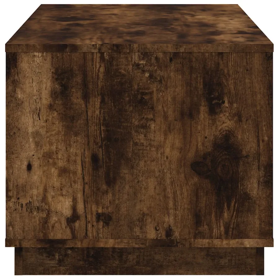 Table basse chêne fumé 102x50x44 cm bois d'ingénierie - 8