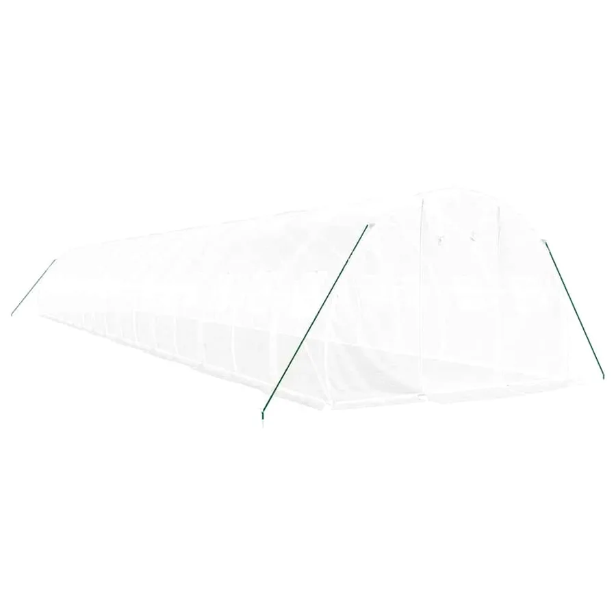 Serre avec cadre en acier blanc 48 m² 16x3x2 m - 3