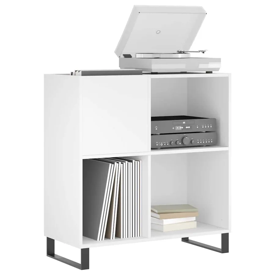 Armoire à disques blanc 84,5x38x89 cm bois d'ingénierie - 3