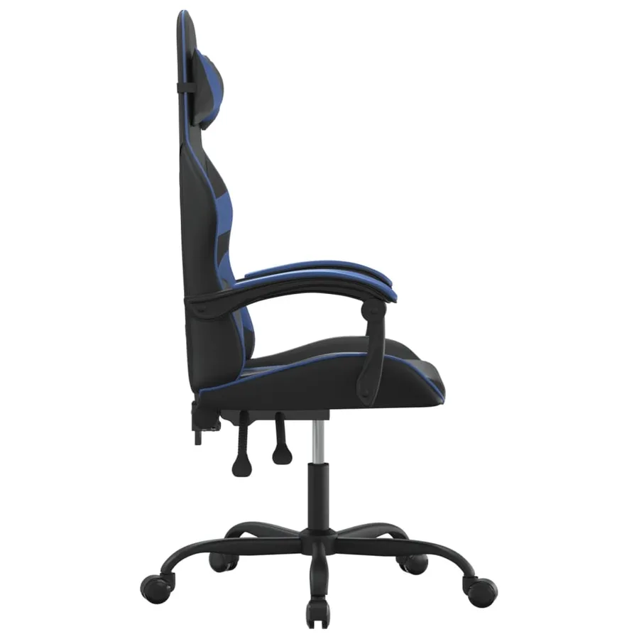 Chaise de jeu Noir et bleu Similicuir - 4