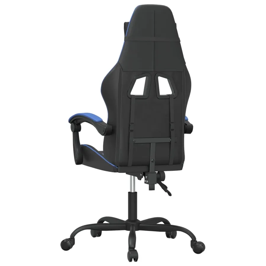 Chaise de jeu Noir et bleu Similicuir - 5